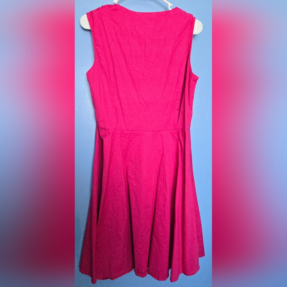 Hot Pink Retro Style Dress - Picture 2 of 3